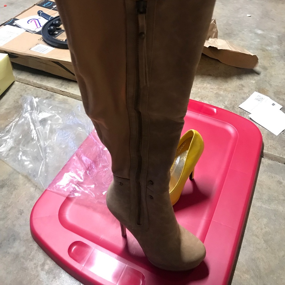 Over the knee suede boots